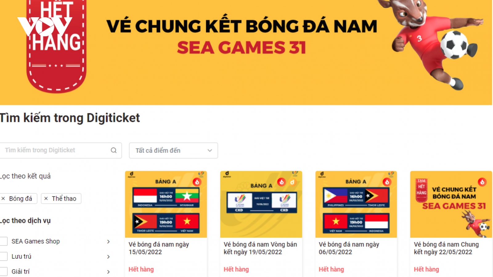 U23 Việt Nam chưa đá bán kết, vé trận chung kết bóng đá nam SEA Games 31 đã bán hết