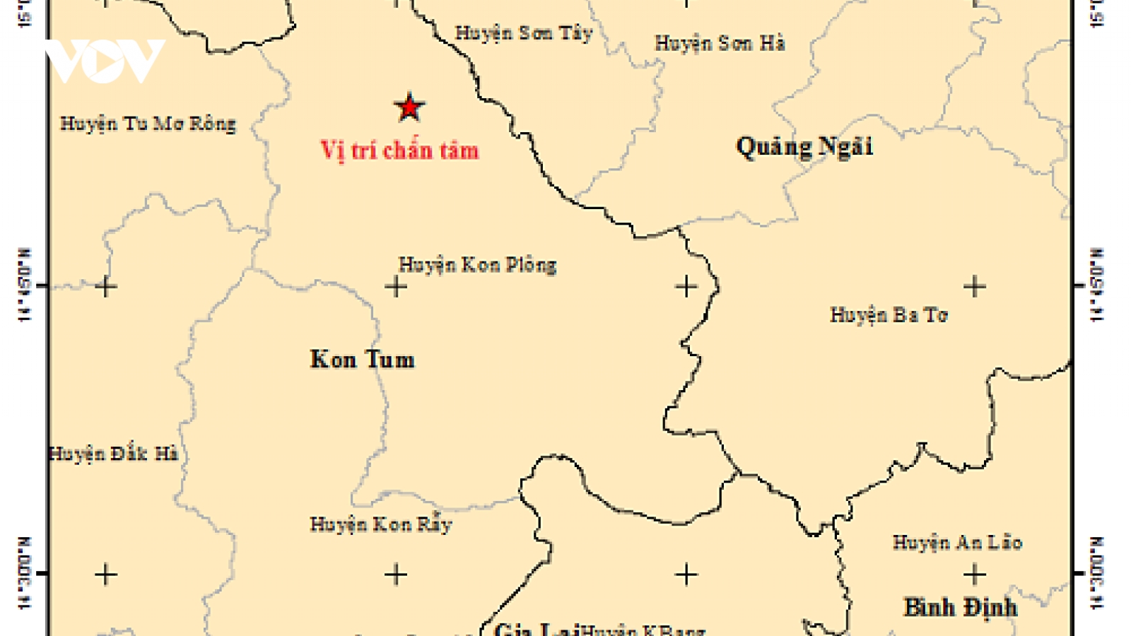 Liên tiếp xảy ra 4 trận động đất tại Kon Tum