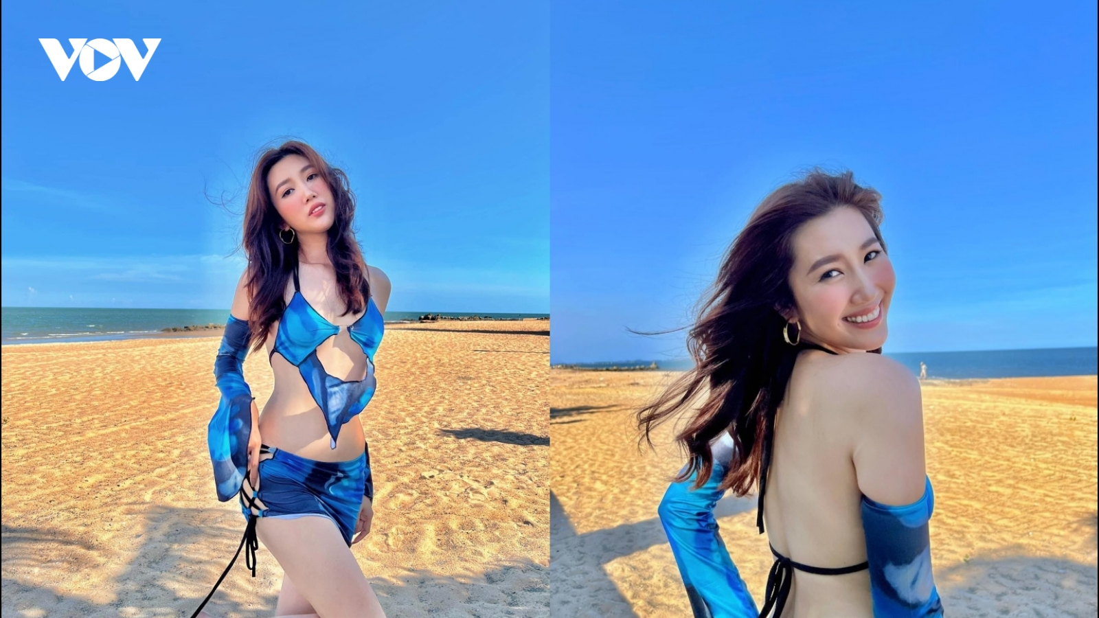 Chuyện showbiz: Thúy Ngân thả dáng nóng bỏng với bikini trên bãi biển