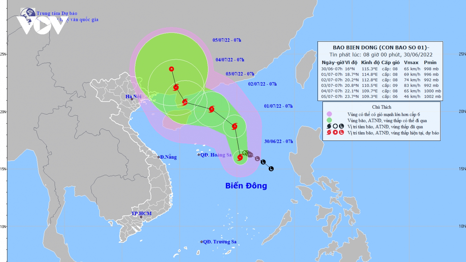 Áp thấp nhiệt đới mạnh lên thành bão, cách Hoàng Sa khoảng 430km