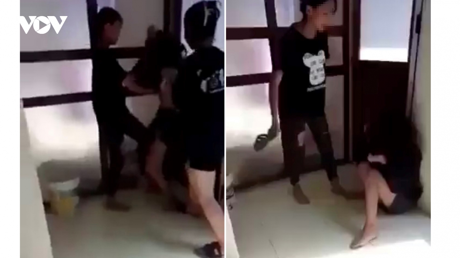 Nữ sinh bị đánh hội đồng trong nhà vệ sinh