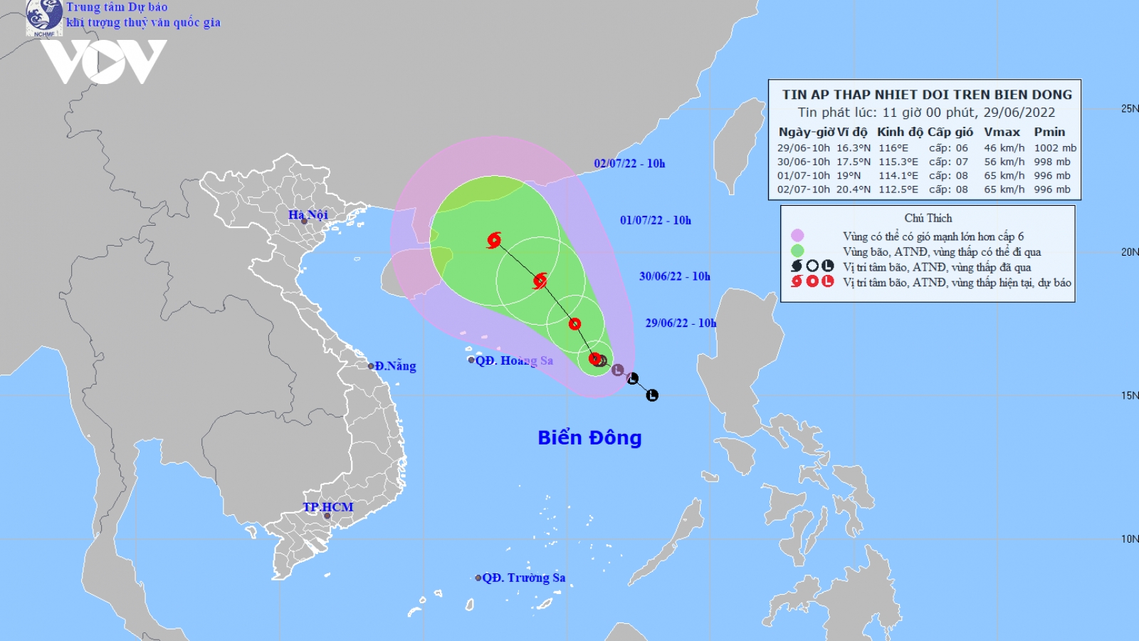 Áp thấp cách Hoàng Sa khoảng 470km, giật cấp 8