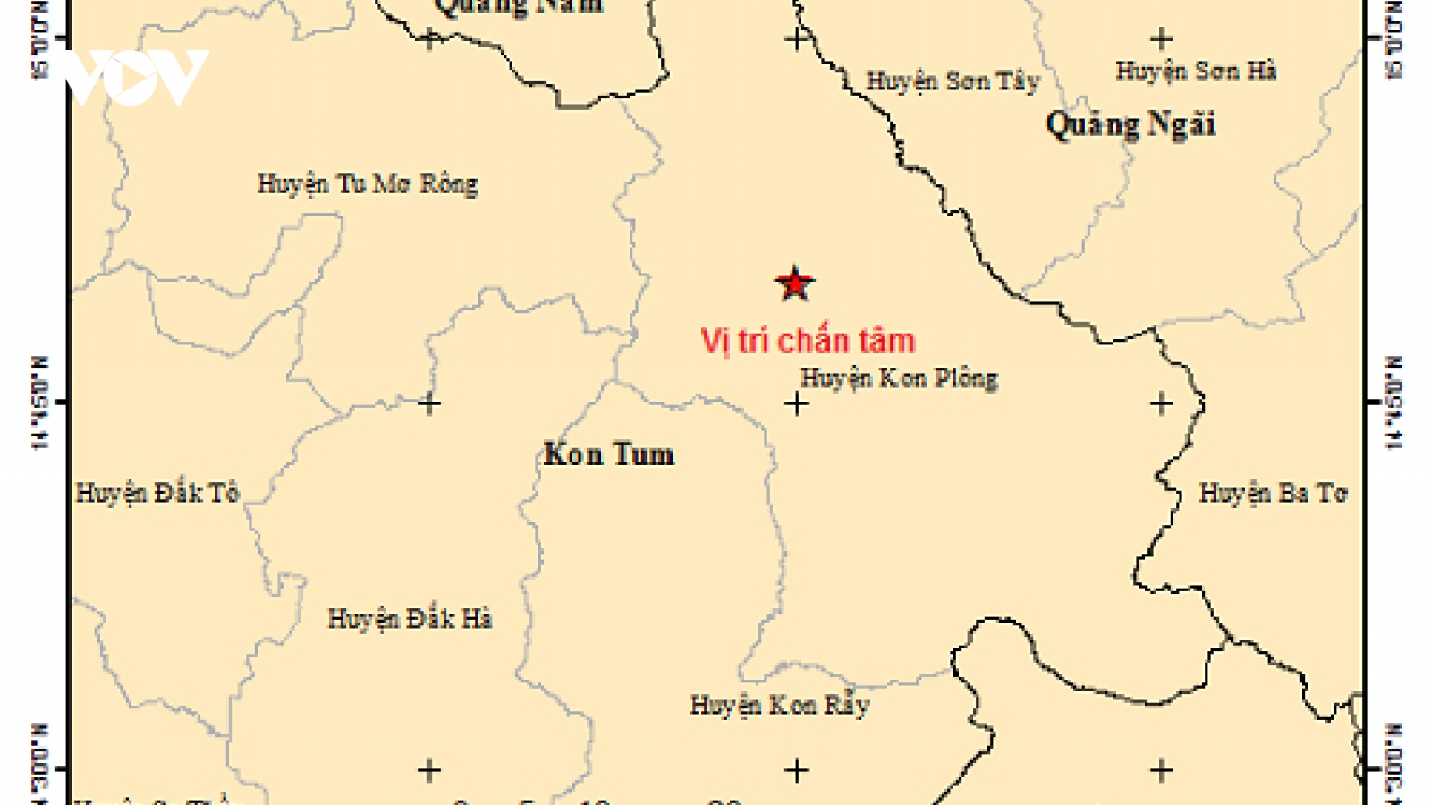 Kon Tum xảy ra động đất