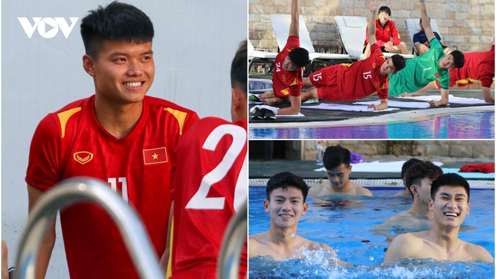 U23 Việt Nam ra bể bơi phục hồi thể lực sau đại chiến với U23 Thái Lan
