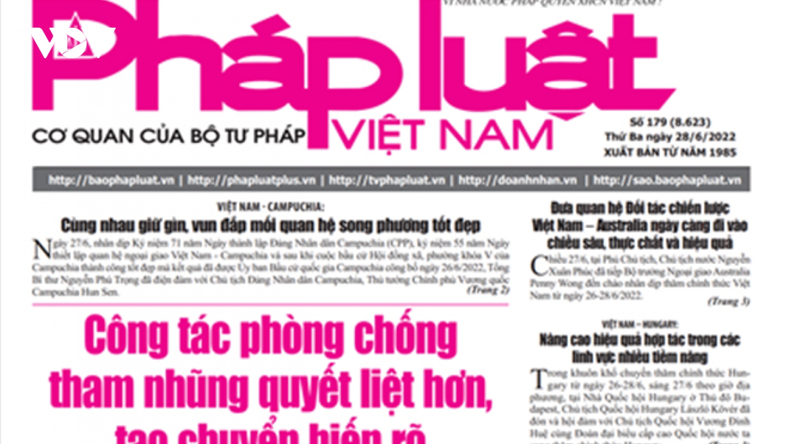 Tước quyền sử dụng giấy phép 3 tháng với báo Pháp luật Việt Nam điện tử