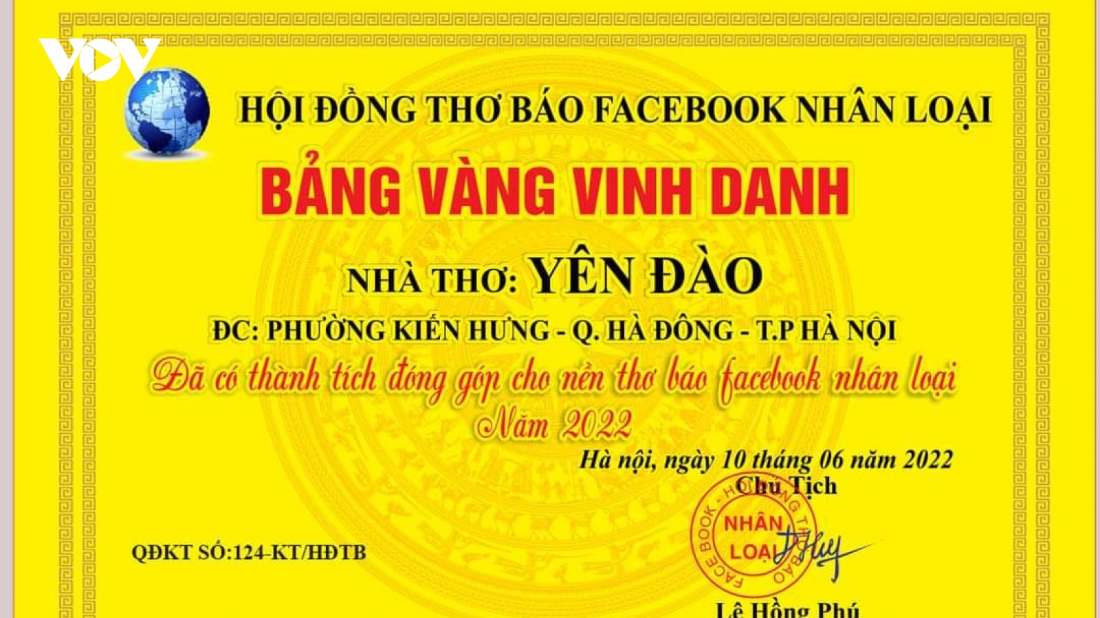 Chủ tịch Hội Nhà văn lên tiếng về bảng vàng Hội đồng Thơ Báo Facebook nhân loại
