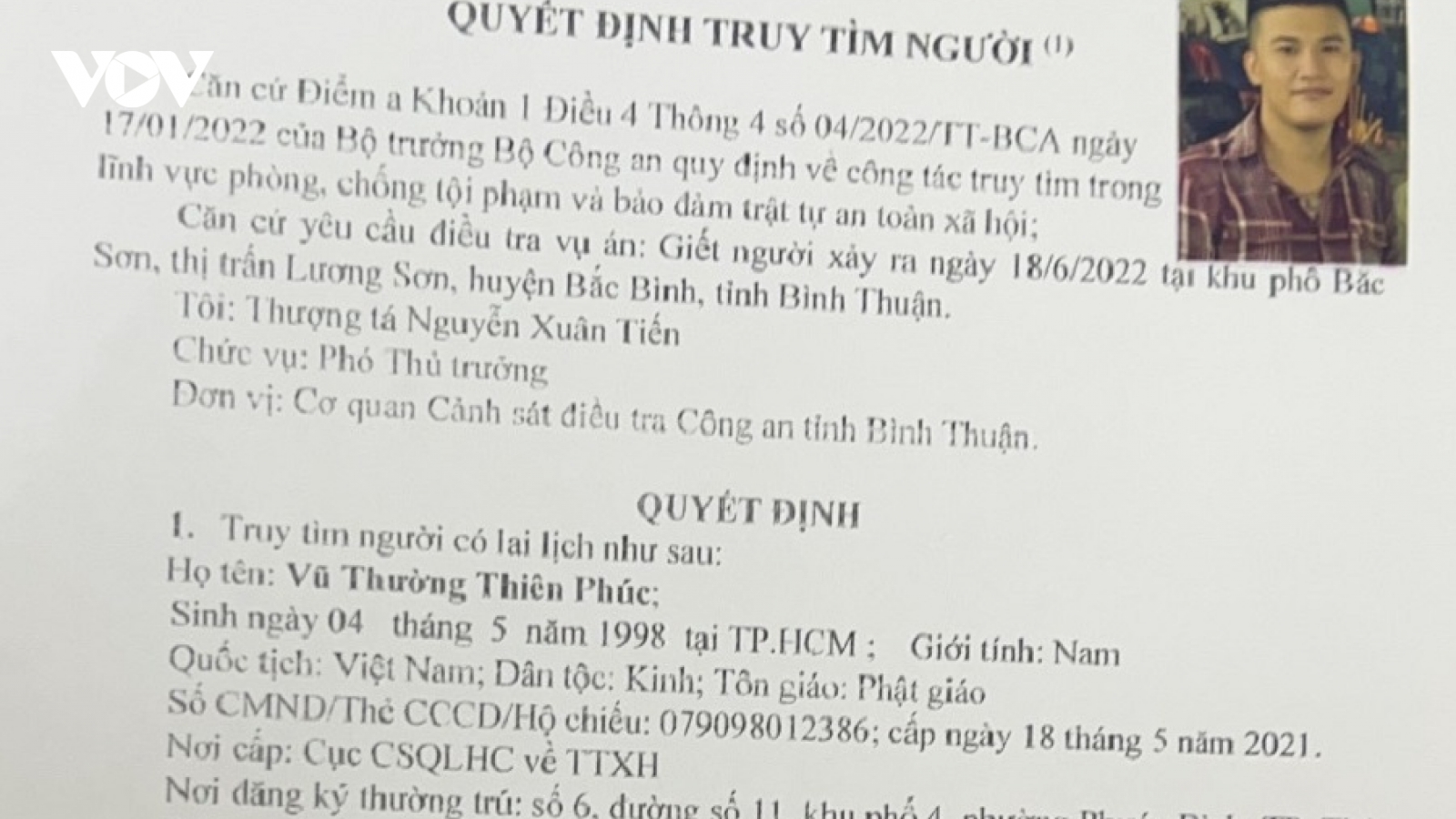 Truy tìm nghi can vụ giết người ở Bình Thuận