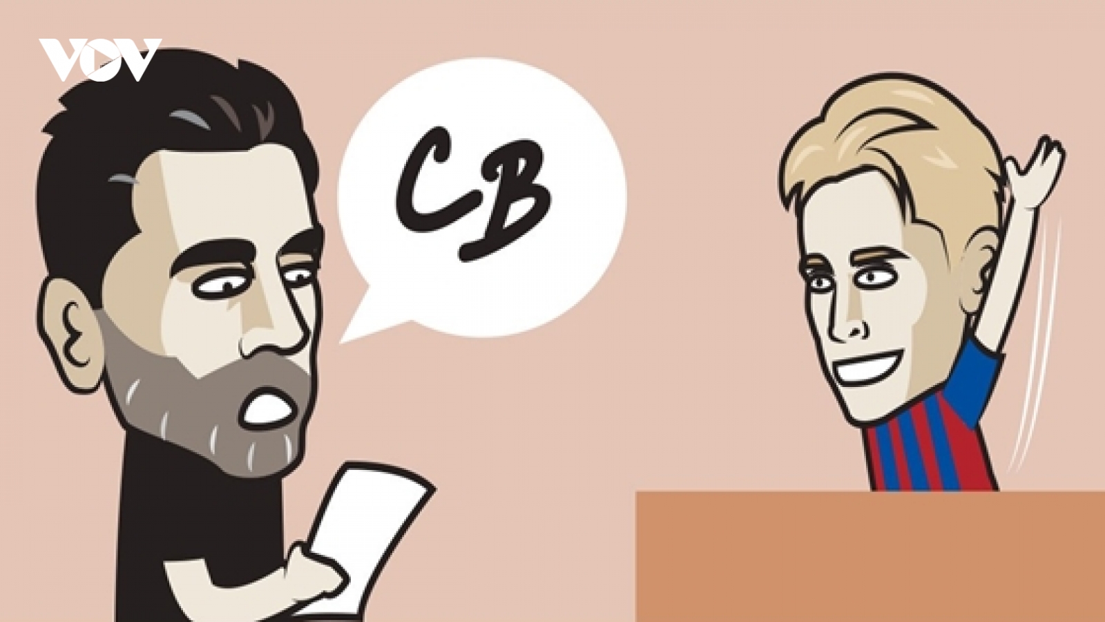 Biếm họa 24h: Frenkie De Jong làm tất cả để bám trụ lại Barca