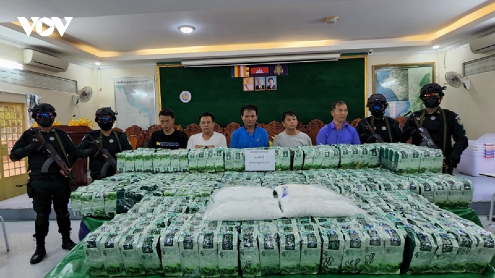 Campuchia bắt giữ 5 người Trung Quốc, thu giữ gần 900 kg ma túy