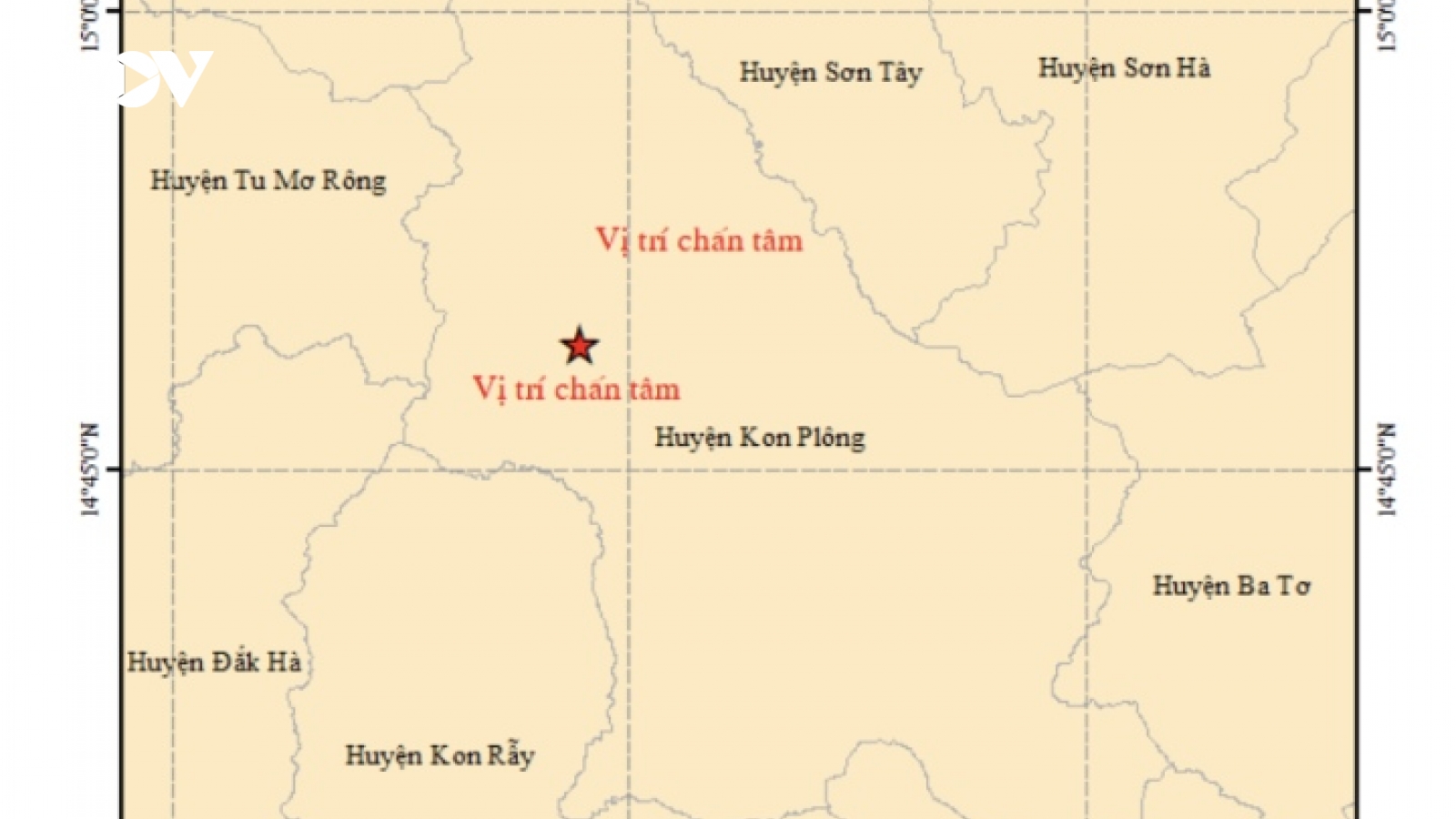 Sáng nay, Kon Tum lại xảy ra động đất với độ lớn 3.3 độ richter