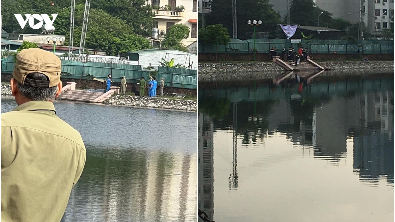 Bàng hoàng phát hiện thi thể nam thanh niên nổi trên mặt hồ ở Hà Nội