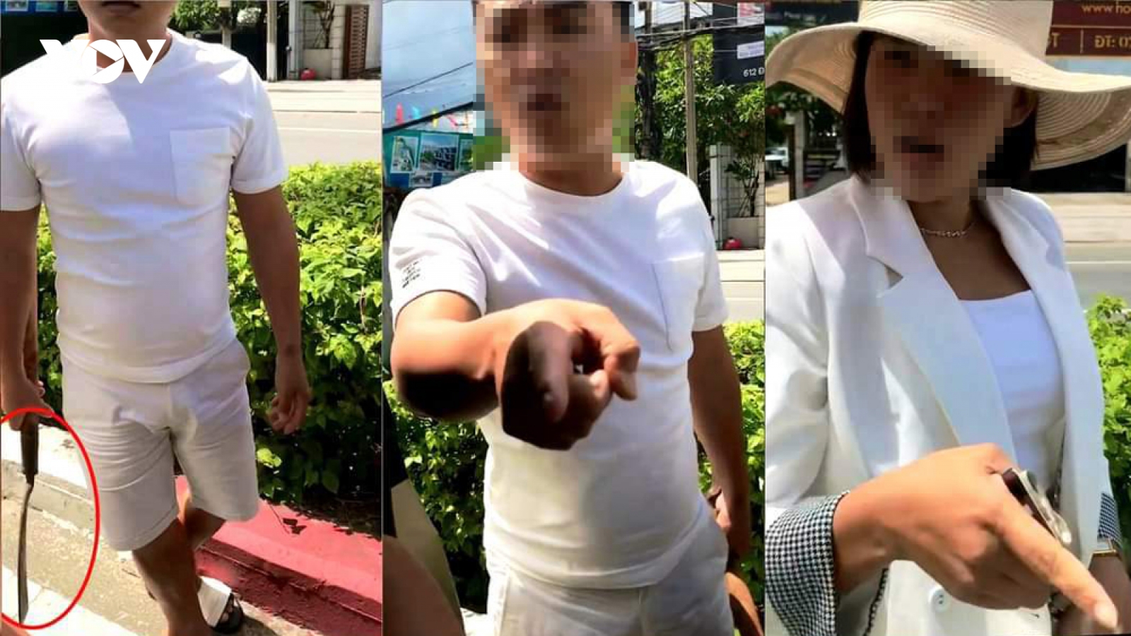 Tài xế lấy rựa dọa "chẻ đầu" đối phương ngay giữa đường