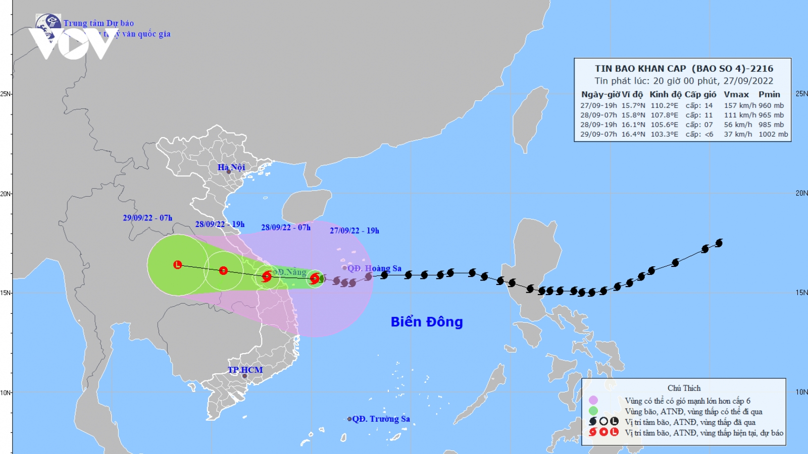 Bão số 4 chỉ còn cách khu vực Đà Nẵng - Quảng Ngãi 180km