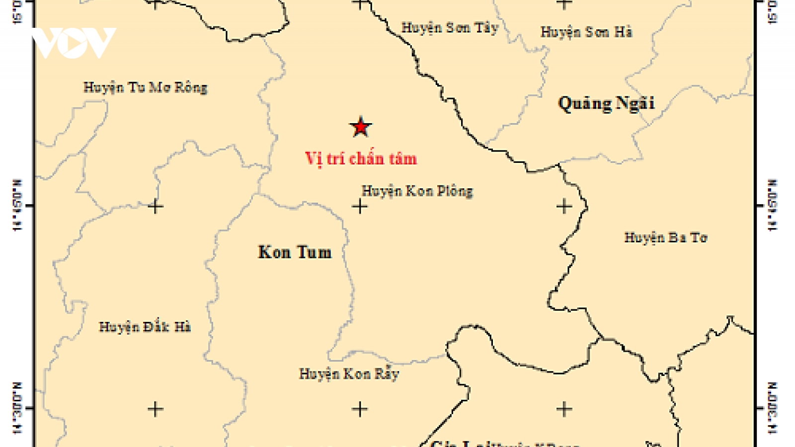 Động đất ở Kon Tum và gần biên giới Việt – Trung