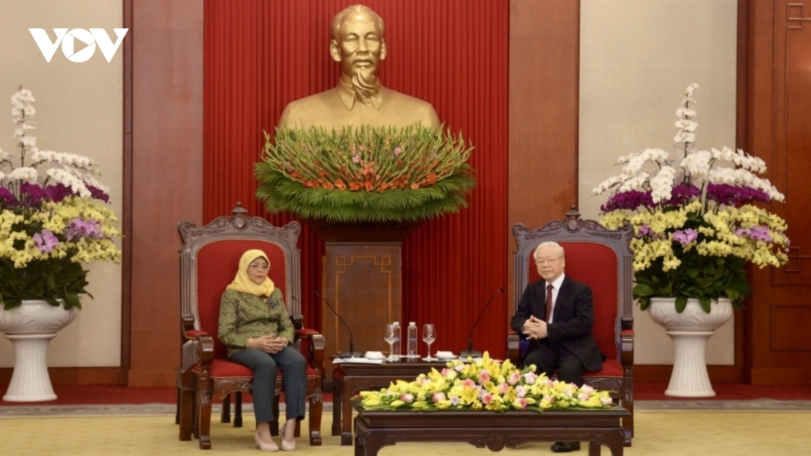 Tổng Bí thư Nguyễn Phú Trọng tiếp Tổng thống Singapore Halimah Yacob