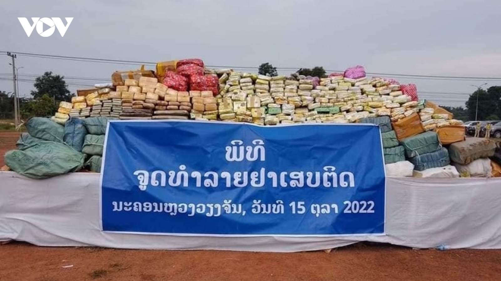Lào tiêu hủy 4,3 tấn ma túy từ heroin đến ma túy đá