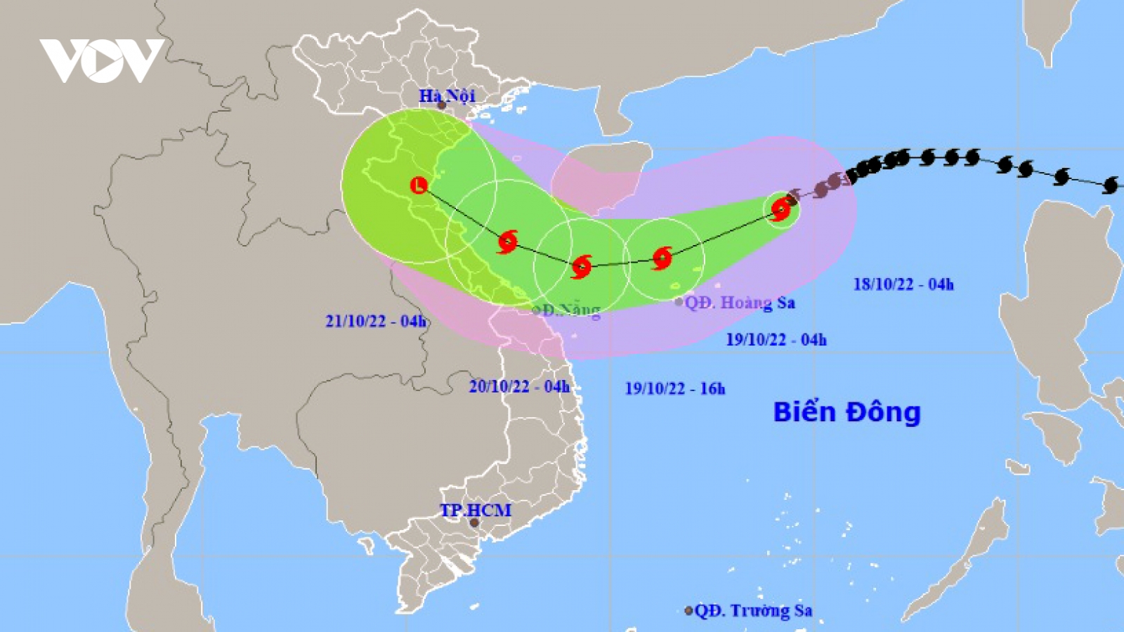 Bão số 6 cách quần đảo Hoàng Sa khoảng 350km về phía Đông Bắc