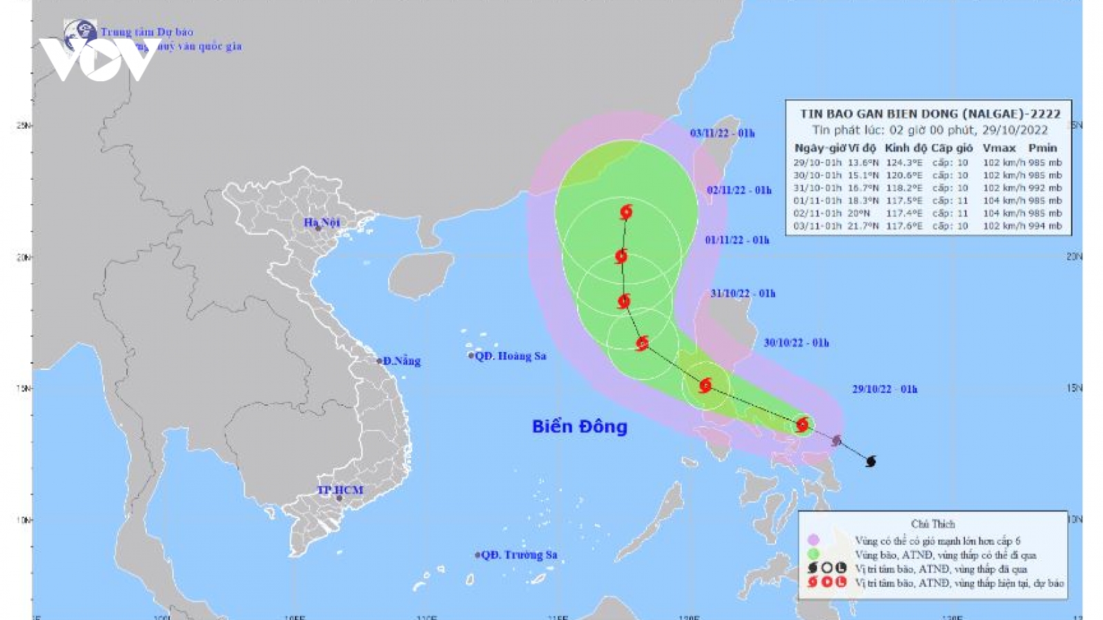 Bão Nalgae tiến gần Biển Đông, tiếp tục mạnh thêm