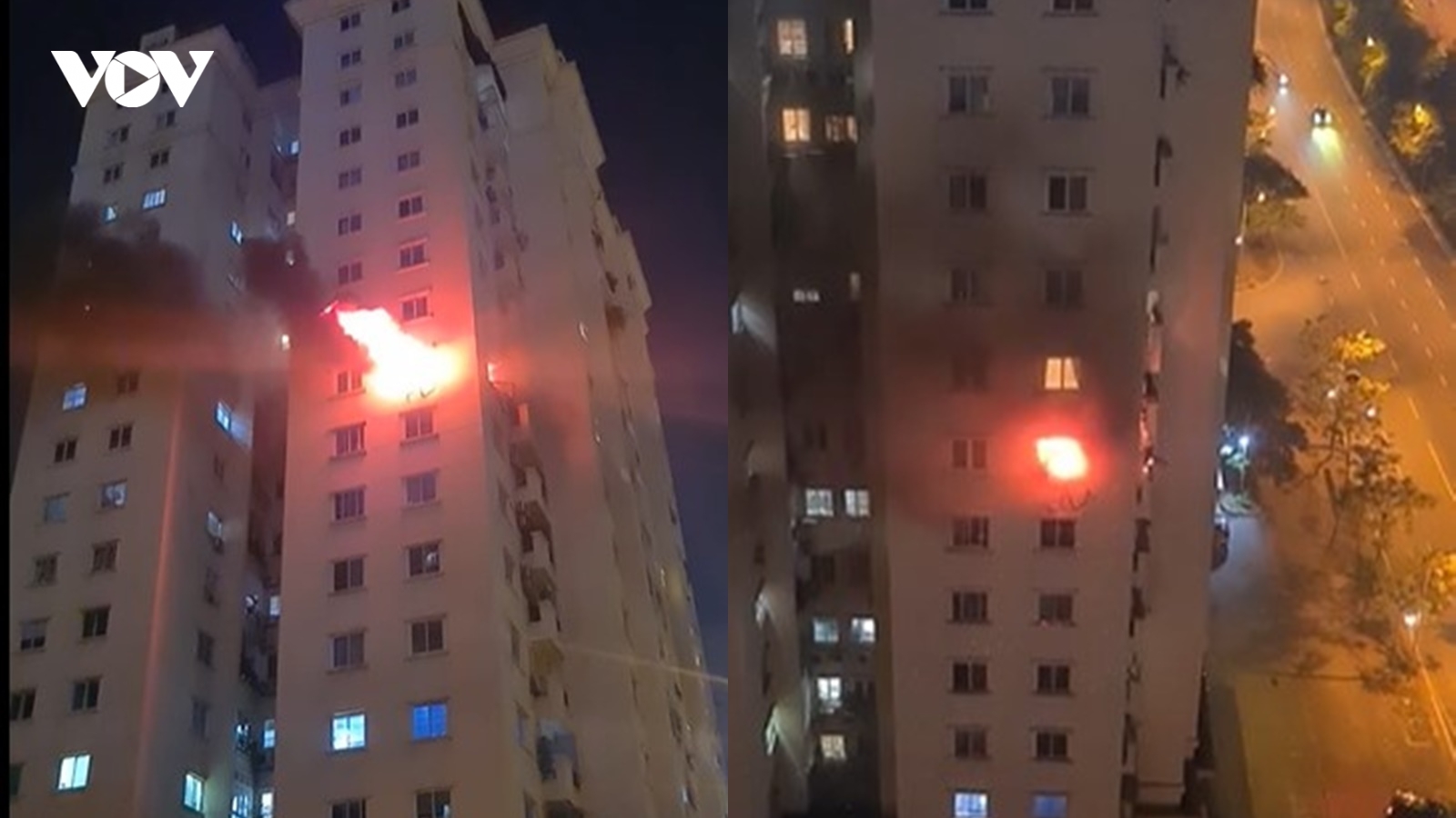 Đưa 12 người thoát nạn khỏi vụ cháy chung cư ở Hà Nội