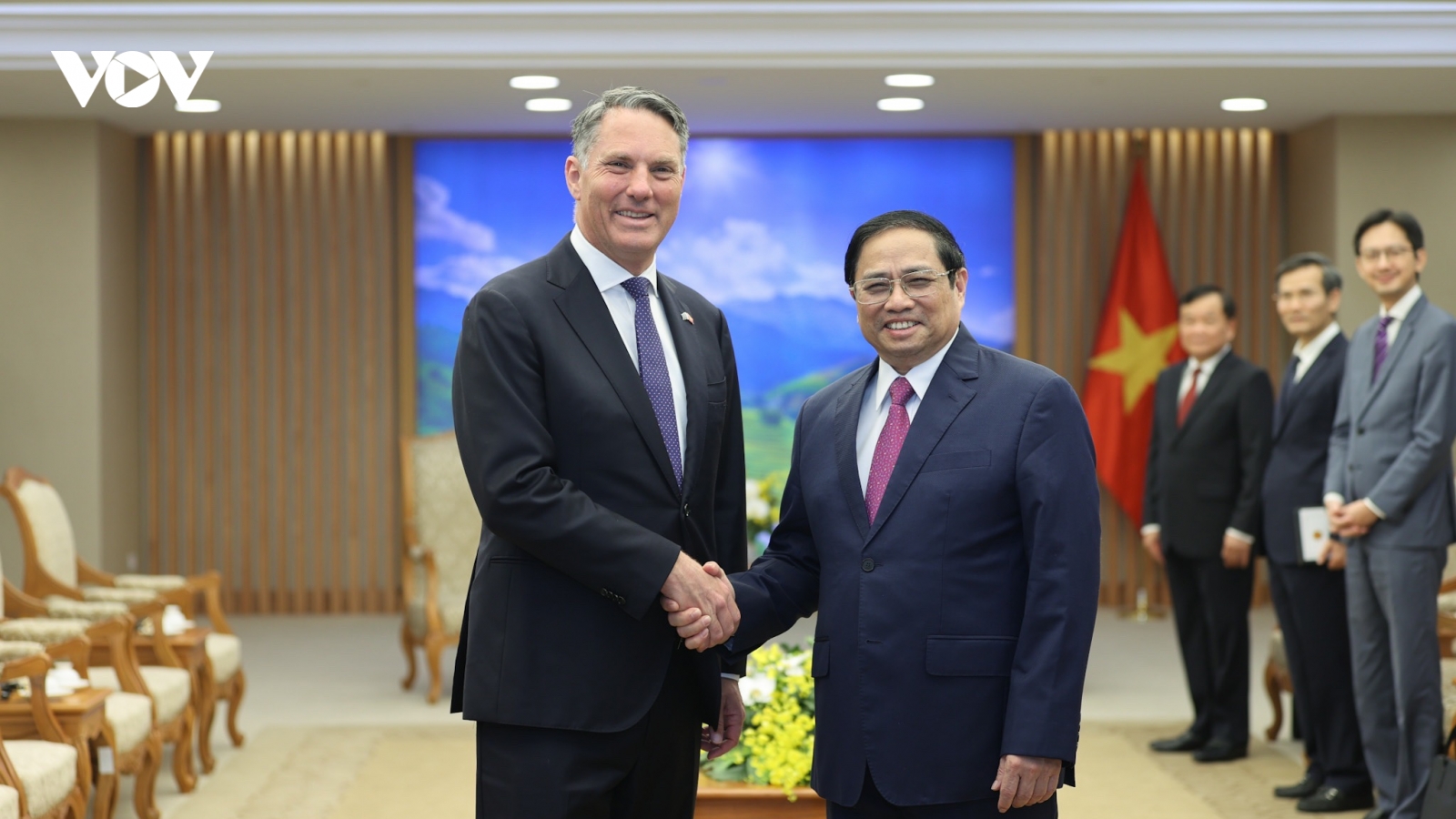 Thủ tướng Phạm Minh Chính tiếp Phó Thủ tướng, Bộ trưởng Quốc phòng Australia 
