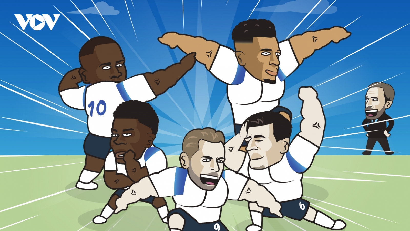 Biếm họa 24h: Dàn sao ĐT Anh thị uy sức mạnh ở World Cup 2022