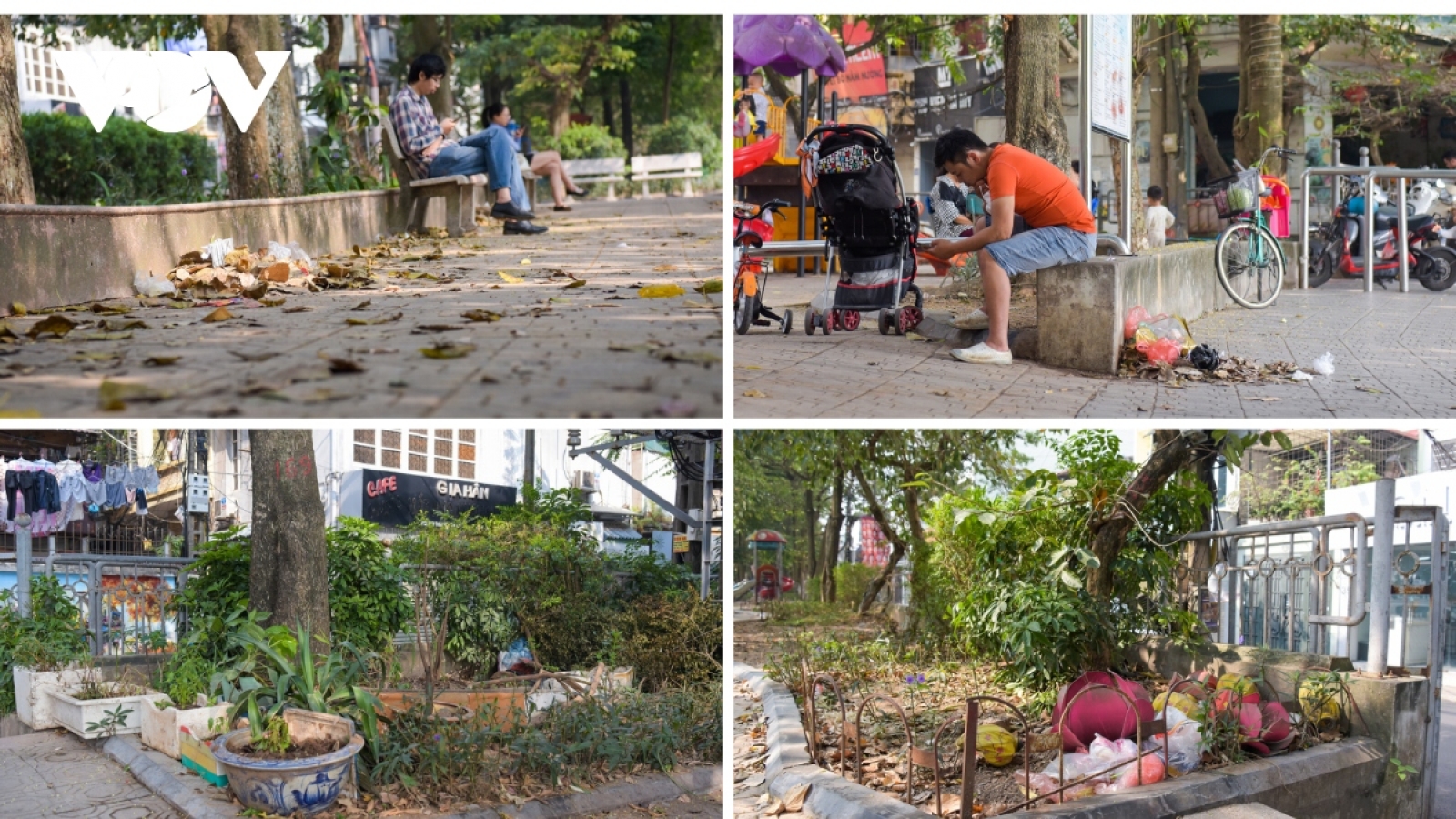 Cận cảnh sân chơi nhếch nhác, ngập rác giữa Thủ đô