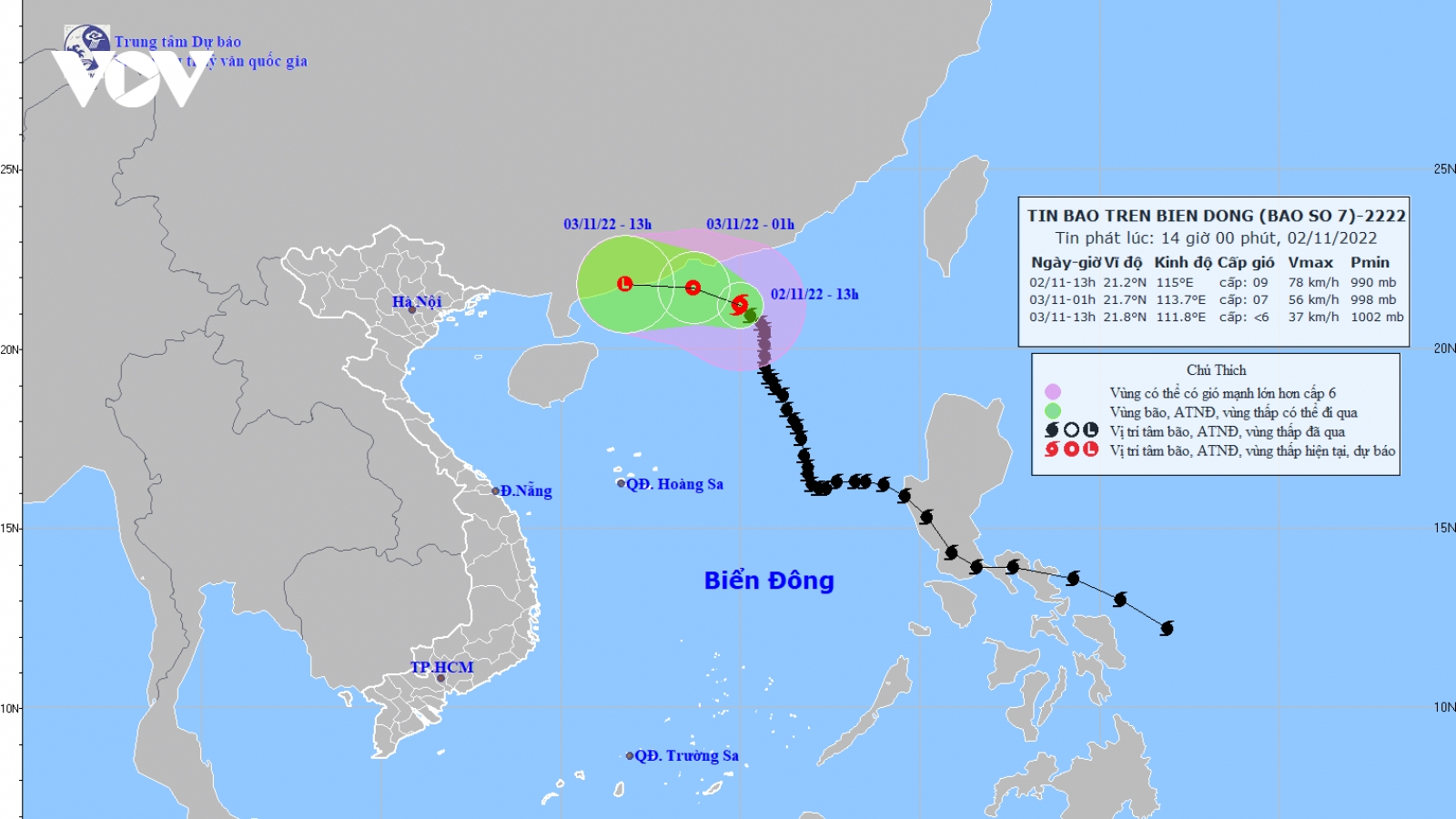 Bão số 7 tiếp tục suy yếu, mỗi giờ đi được 10-15km