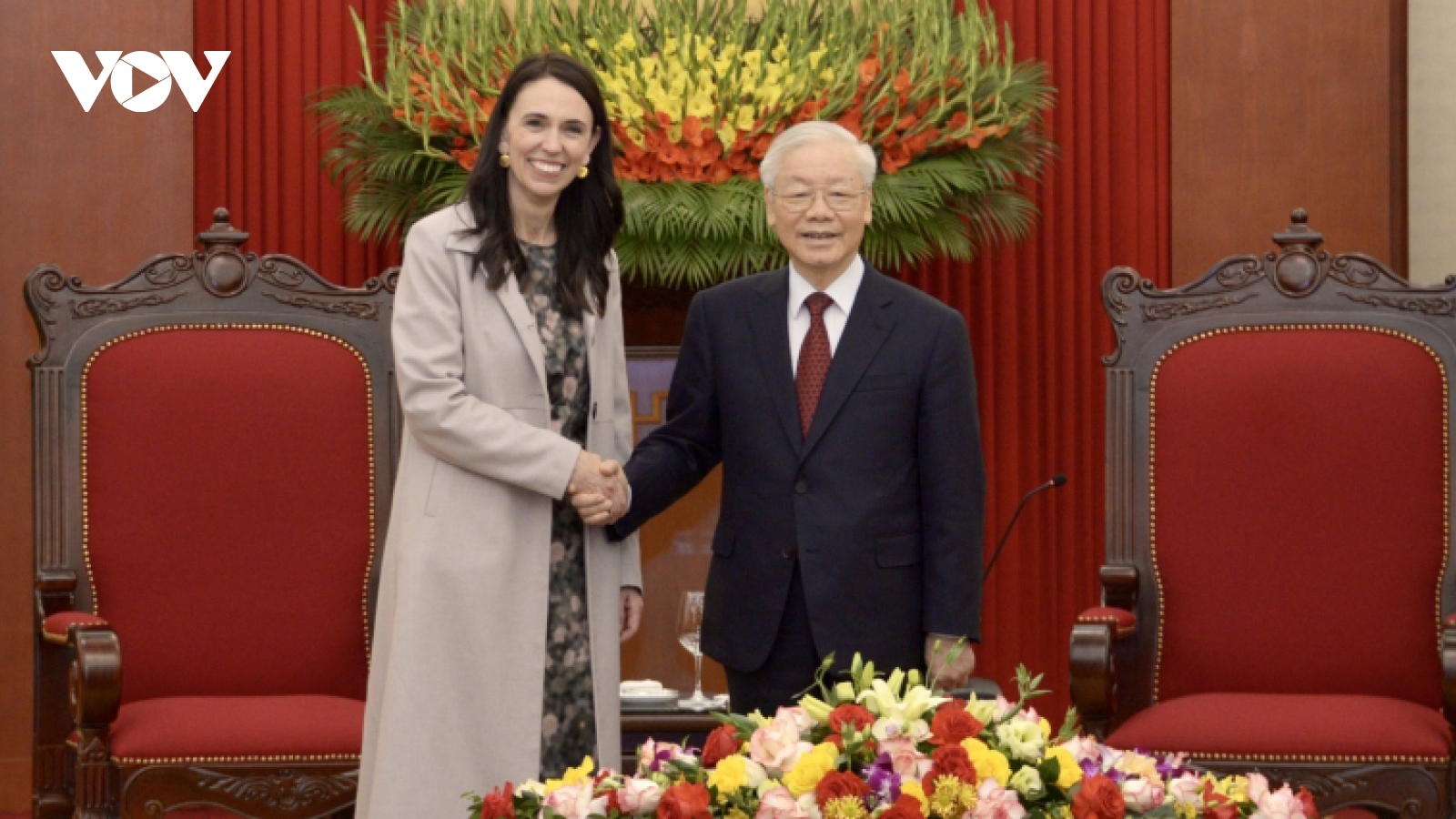 Tổng Bí thư Nguyễn Phú Trọng tiếp Thủ tướng New Zealand Jacinda Ardern