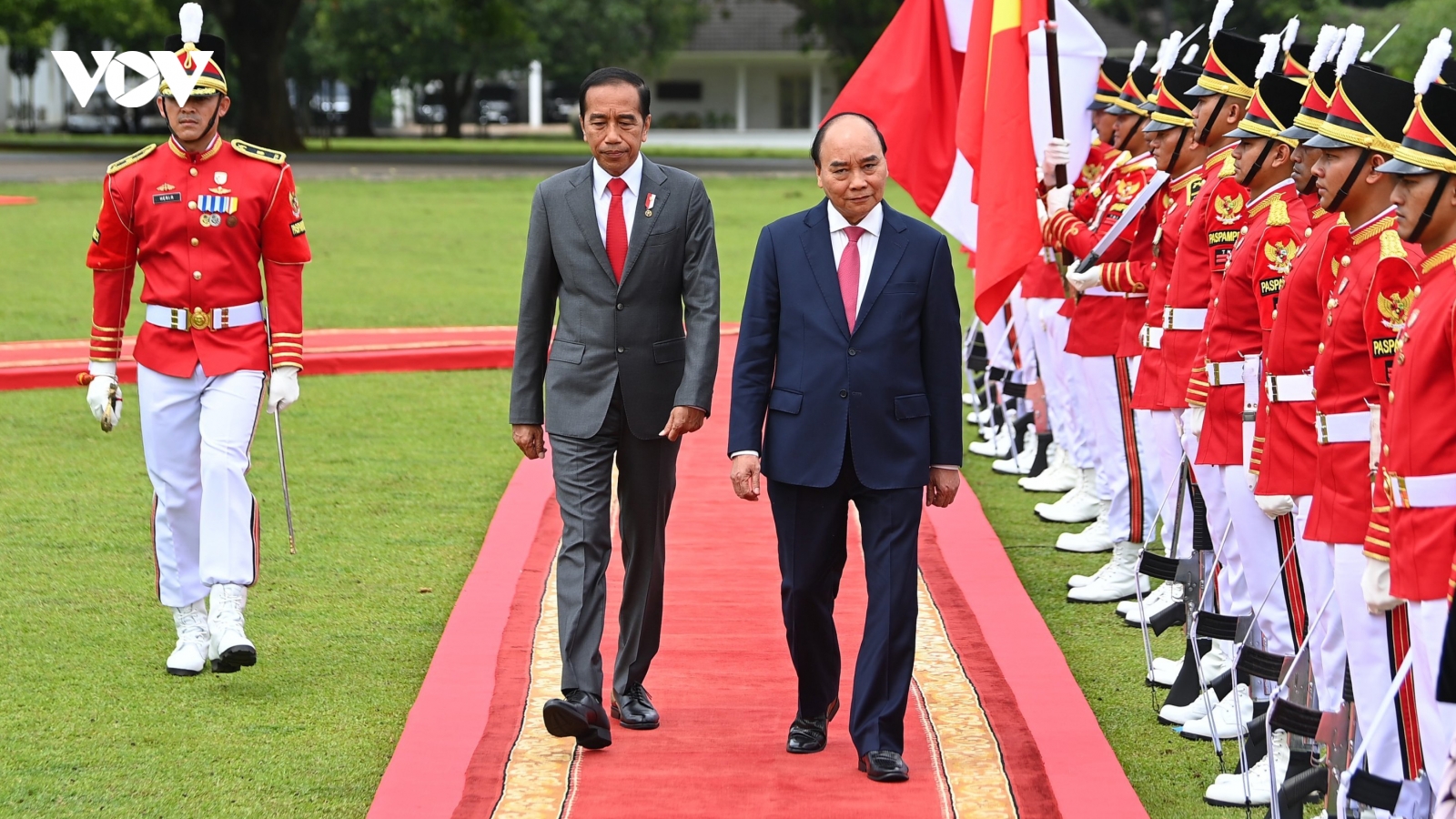 Tổng thống Indonesia chủ trì lễ đón cấp Nhà nước Chủ tịch nước Nguyễn Xuân Phúc
