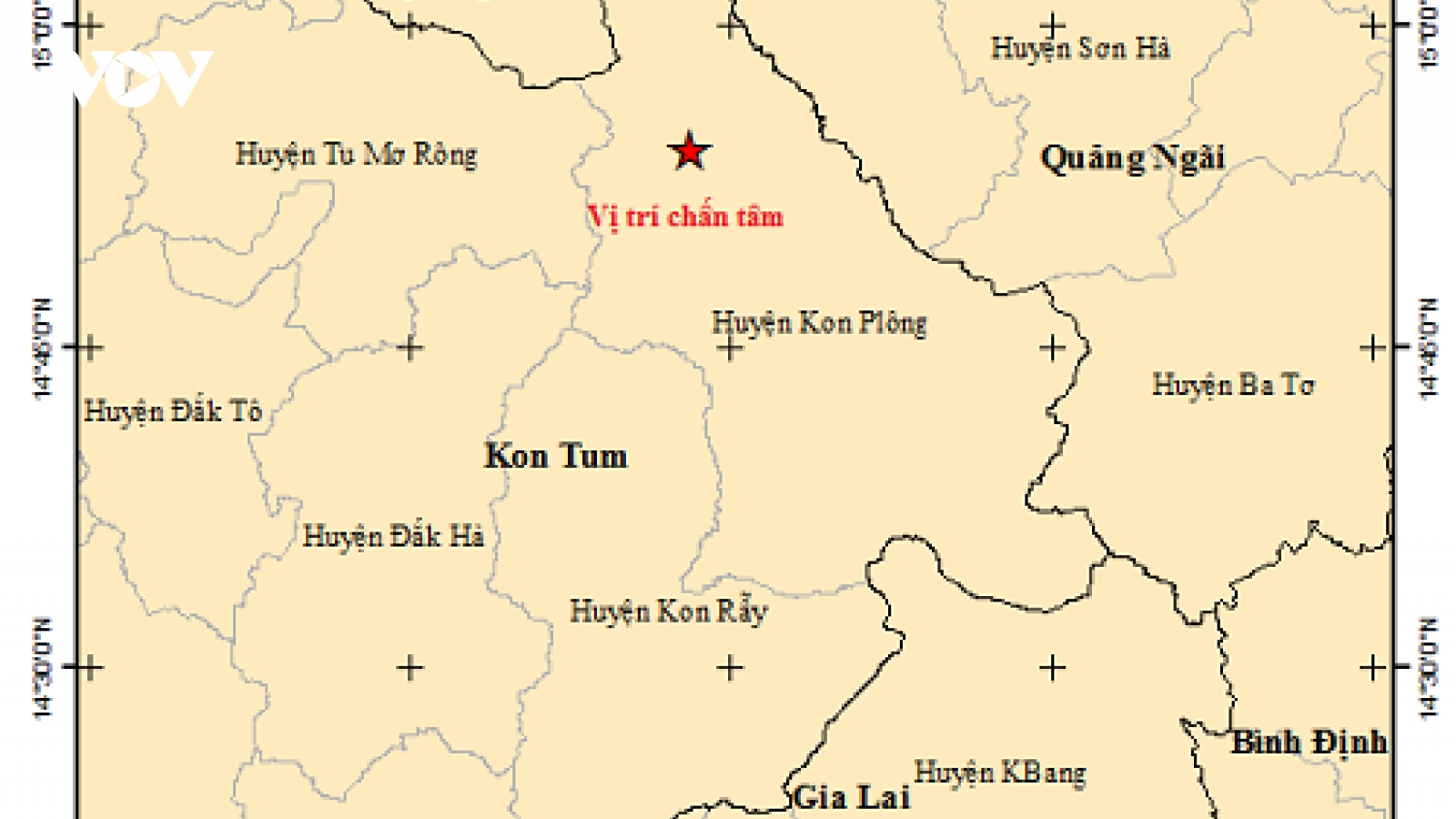 Liên tiếp xảy ra 3 trận động đất tại Kon Tum