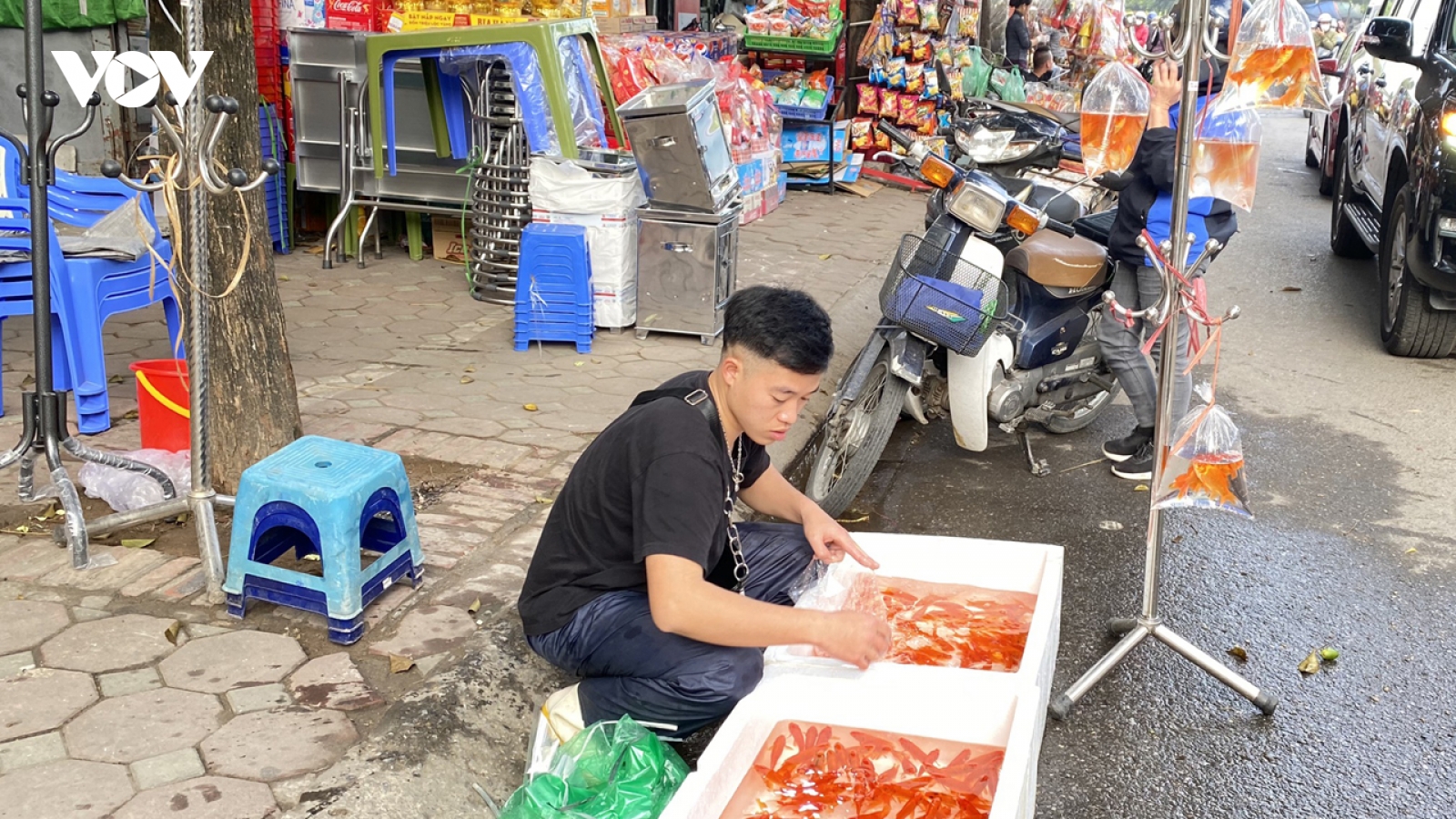 Tết ông Công ông Táo ở Hà Nội: Hàng hoá đa dạng nhưng sức mua giảm sút