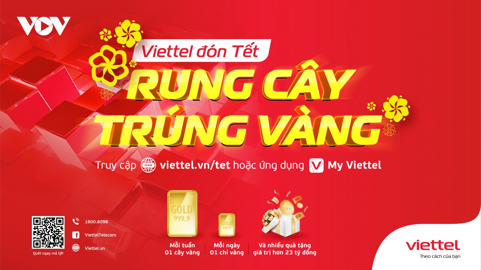 Viettel tặng khách hàng mỗi ngày 1 chỉ vàng, mỗi tuần 1 cây vàng nhân dịp Tết