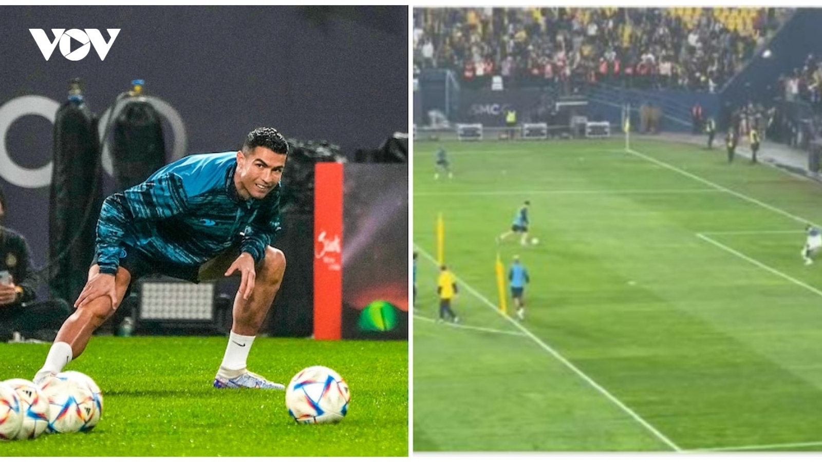 Ronaldo "muối mặt" khi biểu diễn kỹ thuật trong buổi tập đầu tiên ở Al Nassr