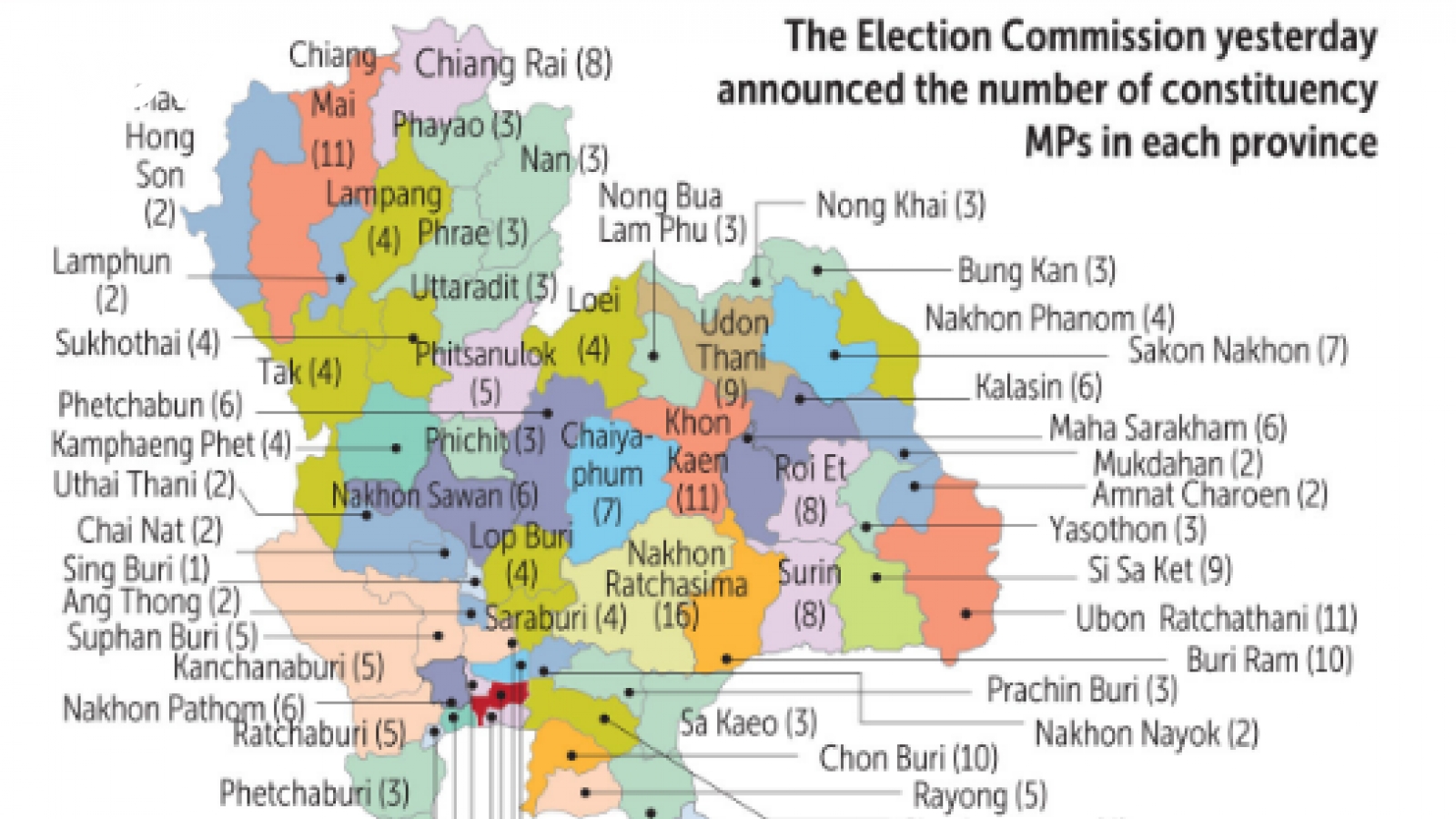 Thái Lan phân bổ ghế theo khu vực bầu cử trong cuộc tổng tuyển cử 2023