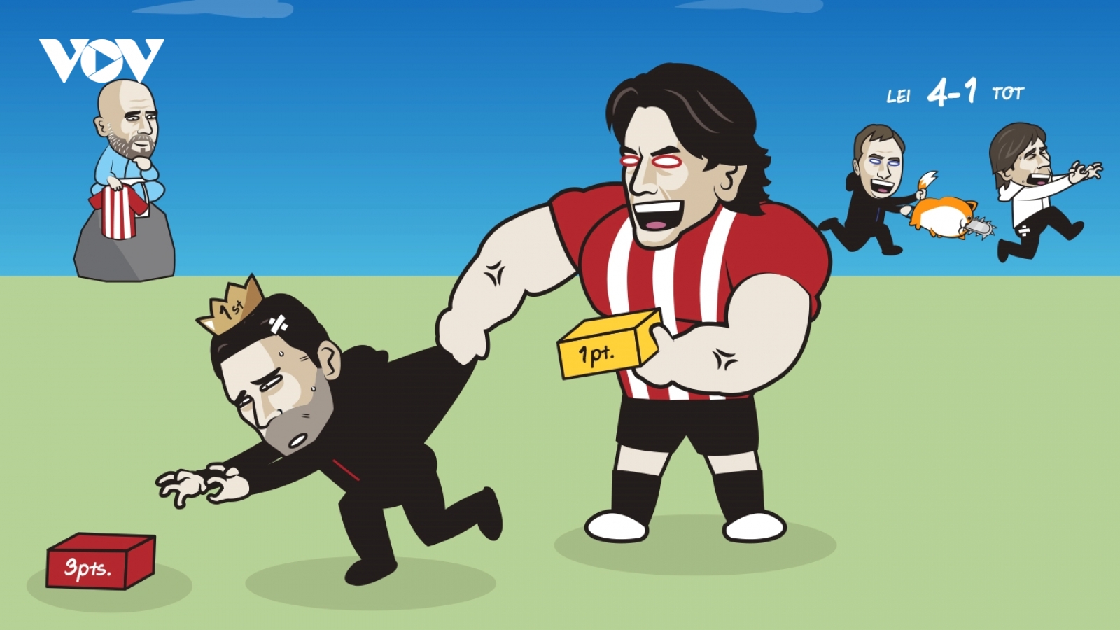 Biếm họa 24h: HLV Pep Guardiola cổ vũ cuồng nhiệt cho Brentford