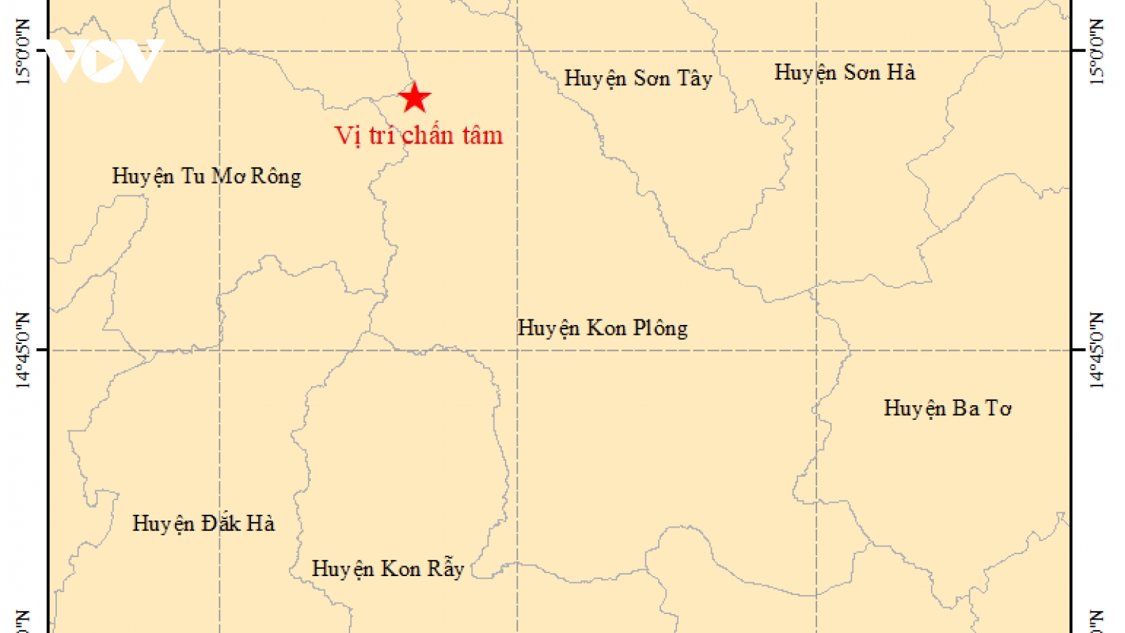 Lại xảy ra động đất tại huyện Kon Plông, Kon Tum