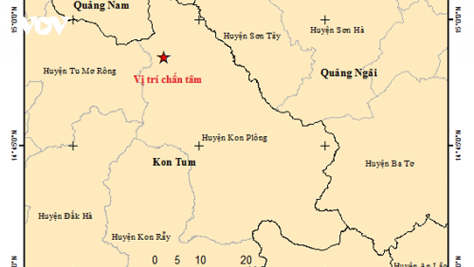 Liên tiếp 2 trận động đất xảy ra tại Kon Tum