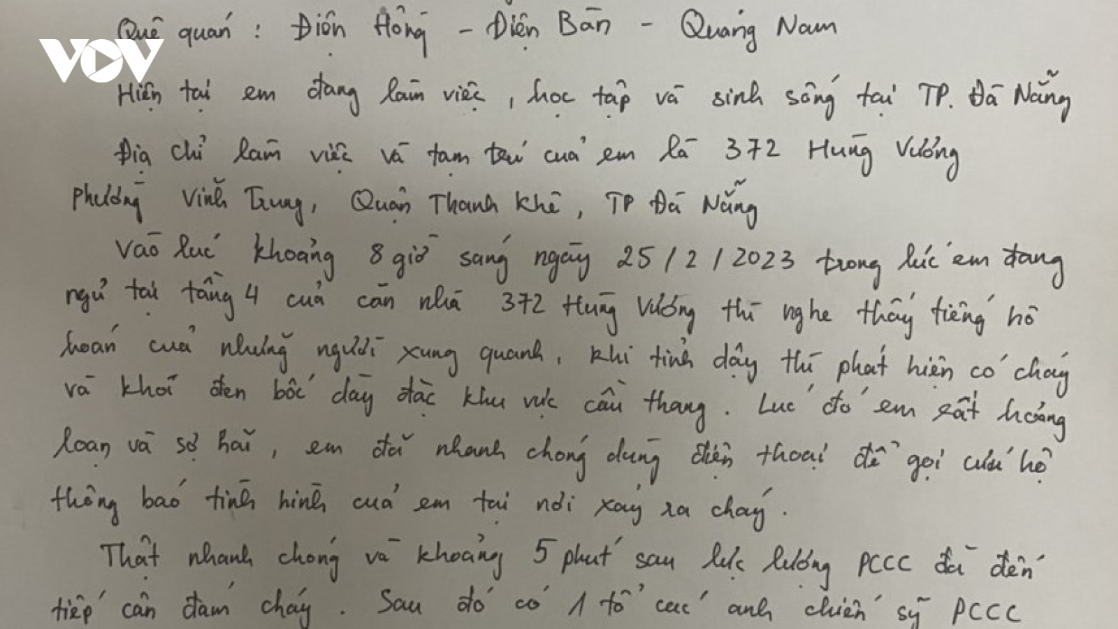 Người dân gửi “Thư cảm ơn” Cảnh sát phòng cháy chữa cháy