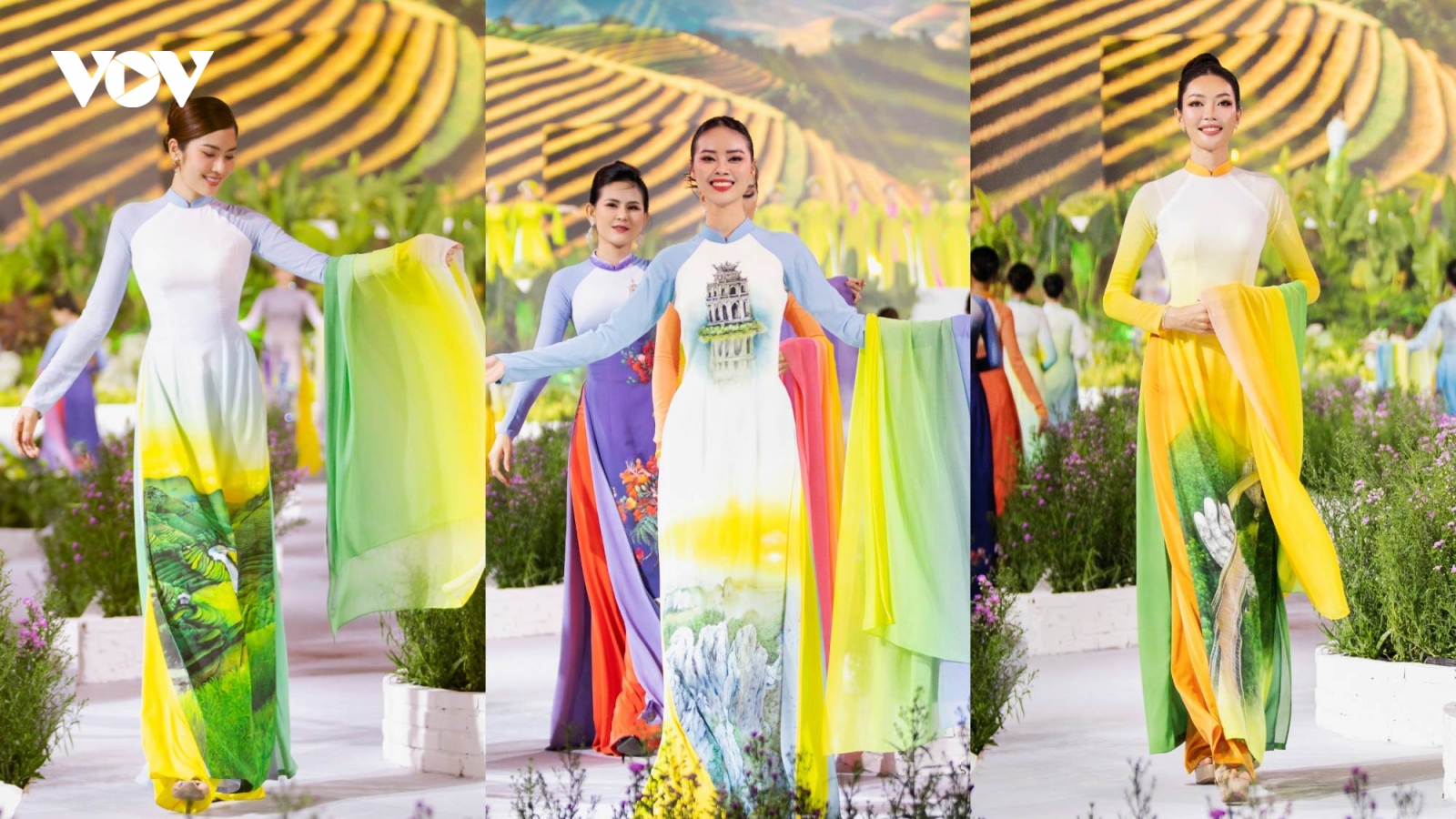 Nghệ nhân Trung Đinh đưa danh thắng Việt Nam lên áo dài lụa