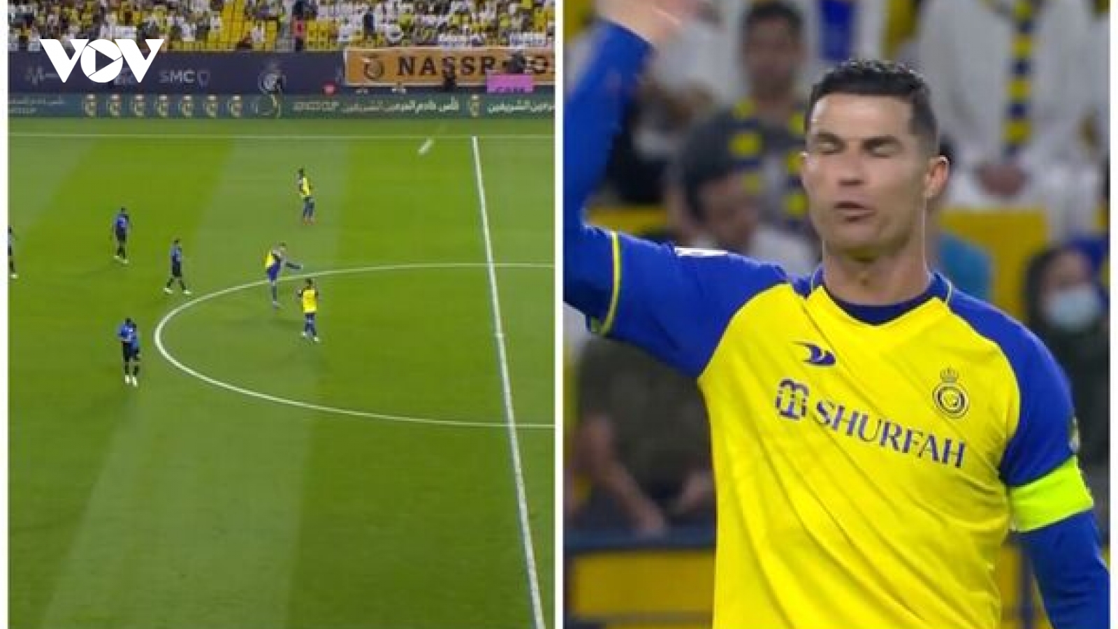 Cristiano Ronaldo lĩnh thẻ vàng vì nổi cáu với trọng tài