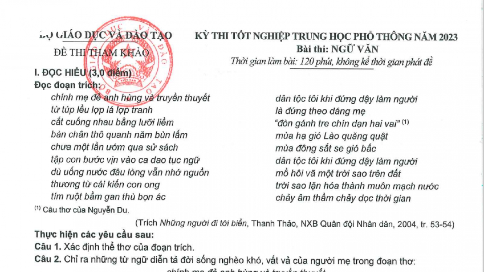 Thi tốt nghiệp THPT 2023: Đề tham khảo an toàn, không có thay đổi đột biến
