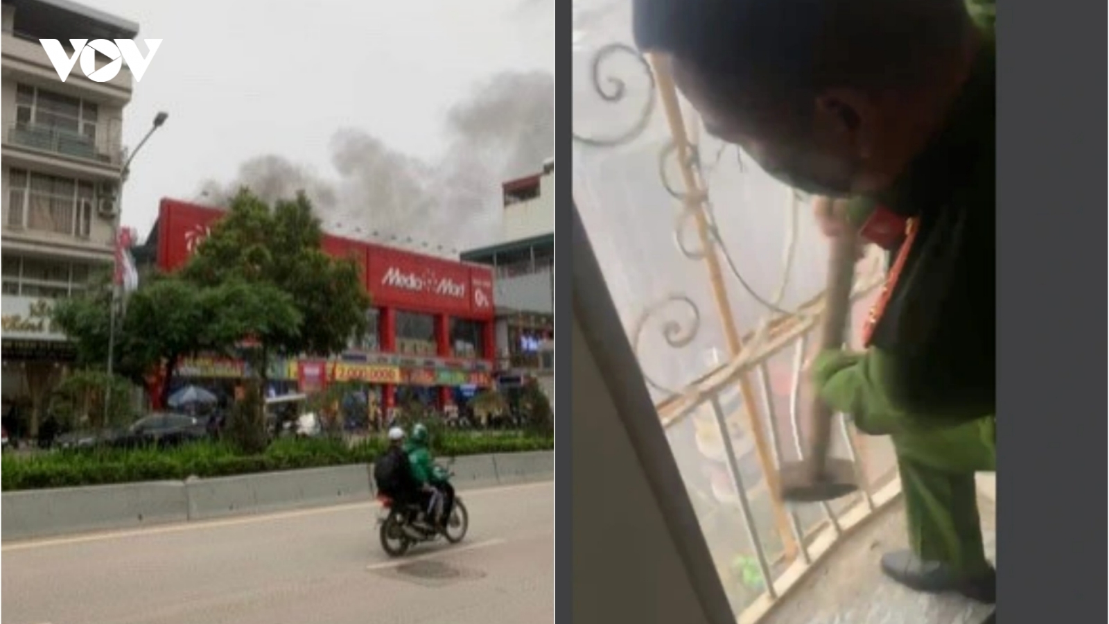 Phá cửa cứu 3 người mắc kẹt trong vụ cháy ở Tây Hồ, Hà Nội
