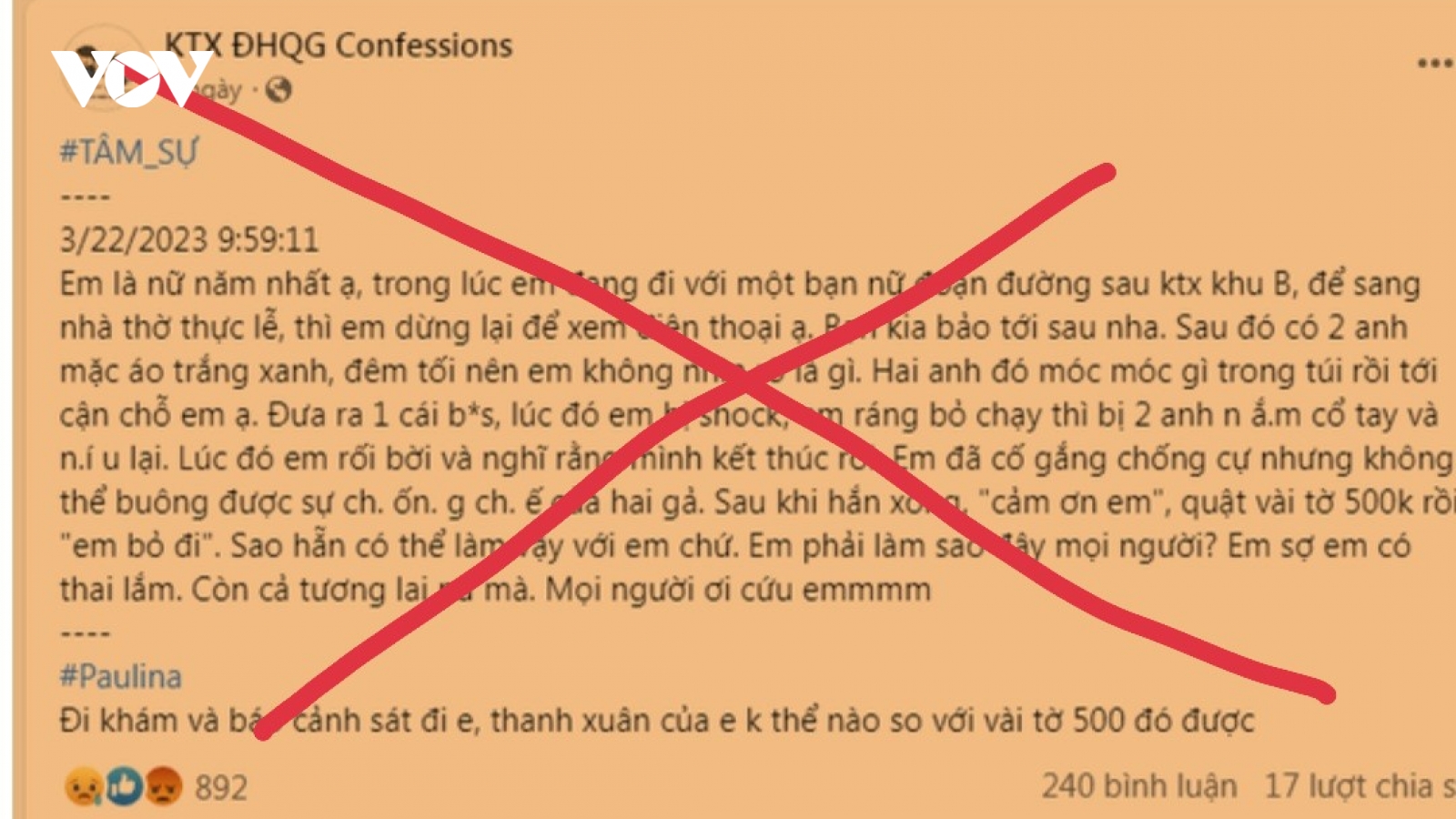 Thực hư việc nữ sinh viên bị tấn công tình dục ở làng Đại học Quốc gia TP.HCM