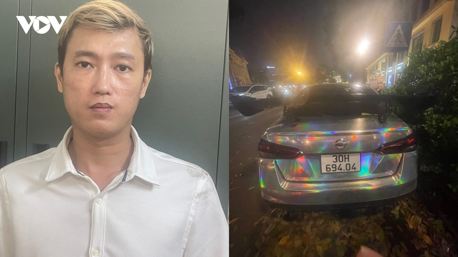 Thanh niên thể hiện drift ô tô trước Nhà hát lớn bị bắt khẩn cấp