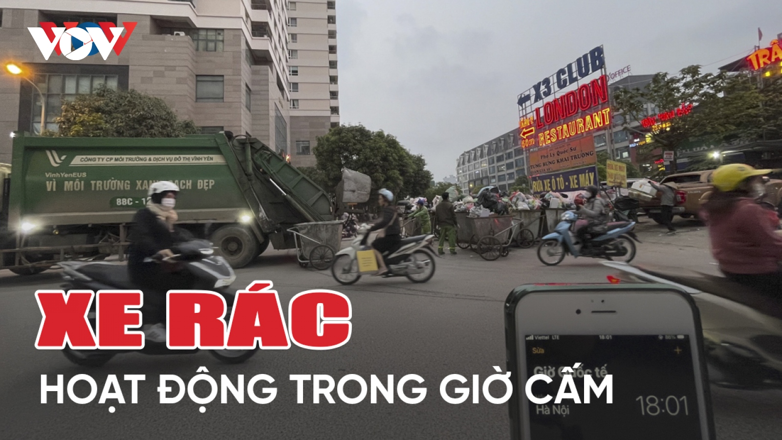 Xe thu gom rác ở Hà Nội hoạt động trong giờ cấm