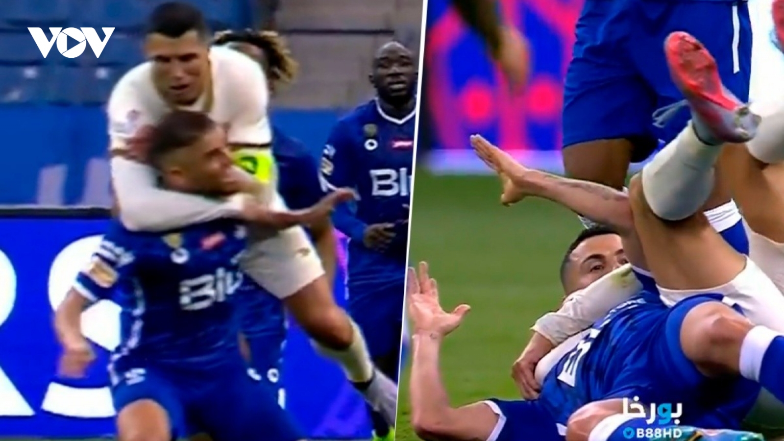 Cristiano Ronaldo kẹp cổ, vật ngã đối thủ như võ sĩ