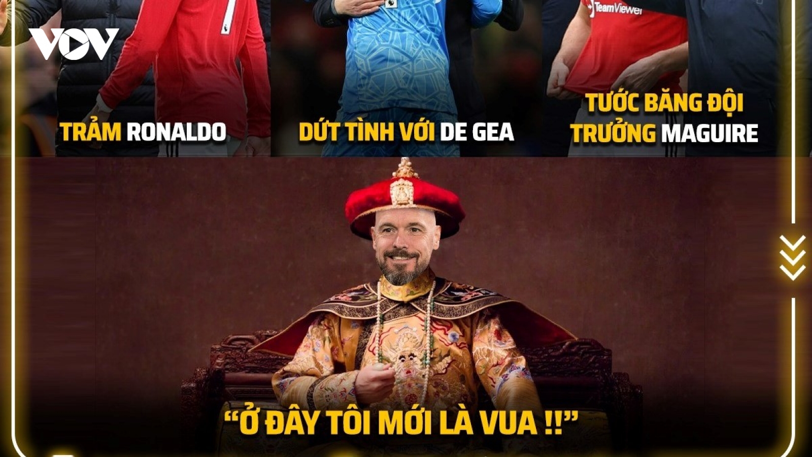 Biếm họa 24h: Erik ten Hag là "vua" ở MU