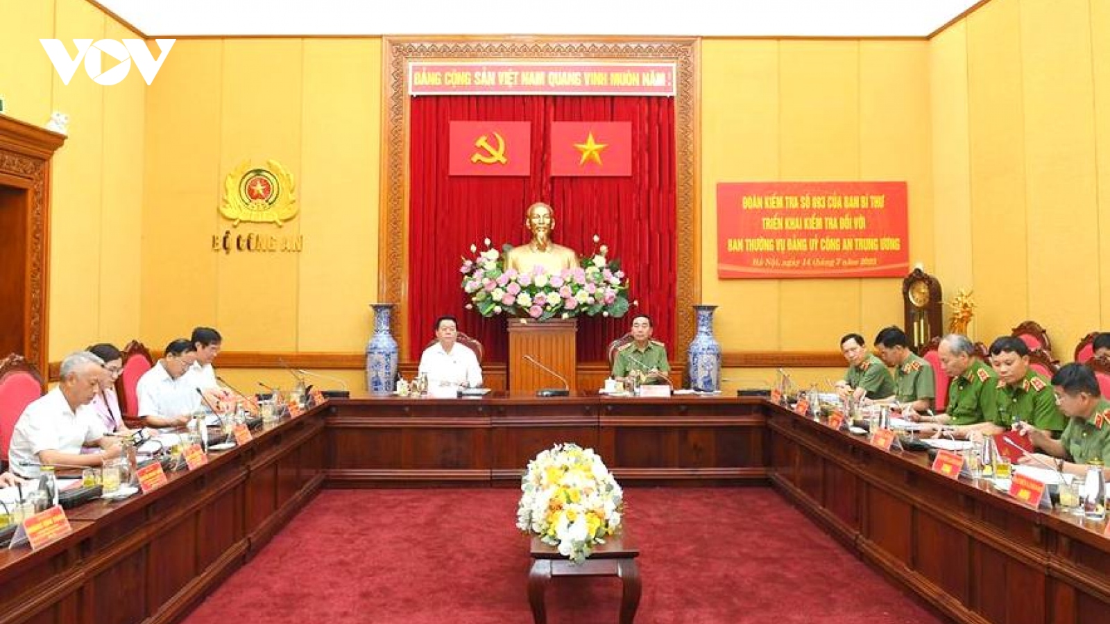 Đoàn kiểm tra của Ban Bí thư làm việc với Ban Thường vụ Đảng uỷ Công an TW