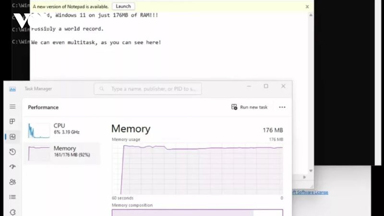 Windows 11 vẫn có thể chạy trên PC có RAM 176 MB