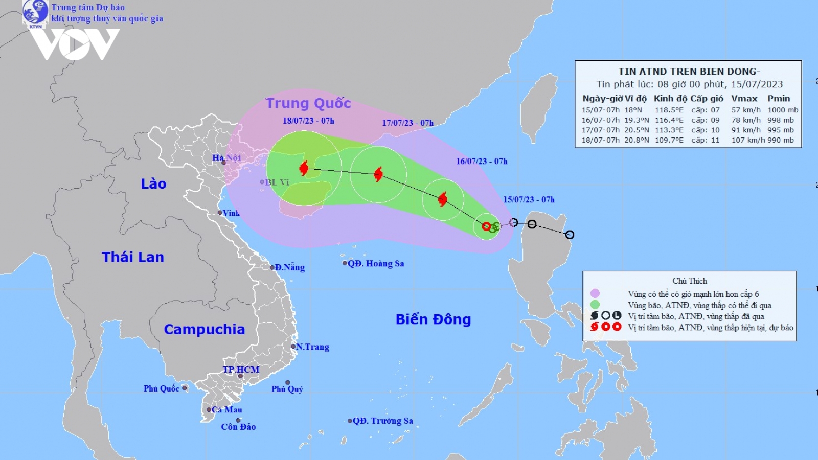 Kịch bản 2 hướng đi của áp thấp nhiệt đới đang mạnh lên thành bão